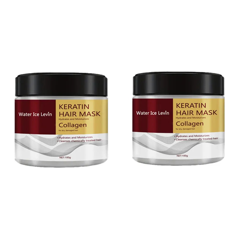 Masque capillaire collagène-kératine, soin hydratant double action, contrôle du sébum, douceur, lissage, anti-frisottis, réparation des cheveux abîmés, revitalisant