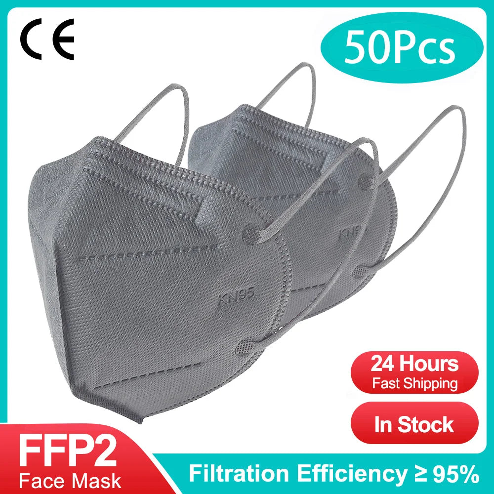 Masques FFP2 KN95 (10-200 pièces) - Masques KN95 - Filtre 5 couches - Masques chirurgicaux homologués - Masque FFP2 noir réutilisable