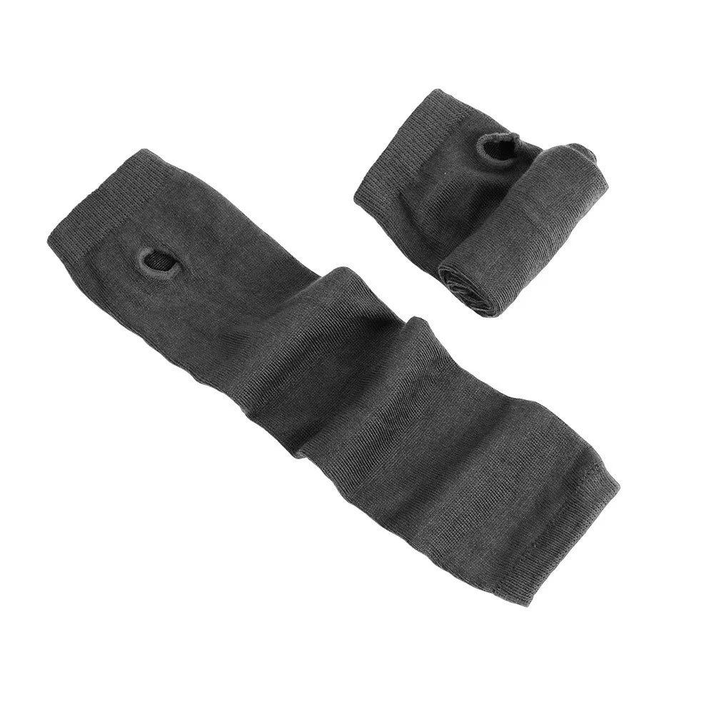 Gants emo pour femme, mitaines rayées, gants chauds tricotés longs sans doigts