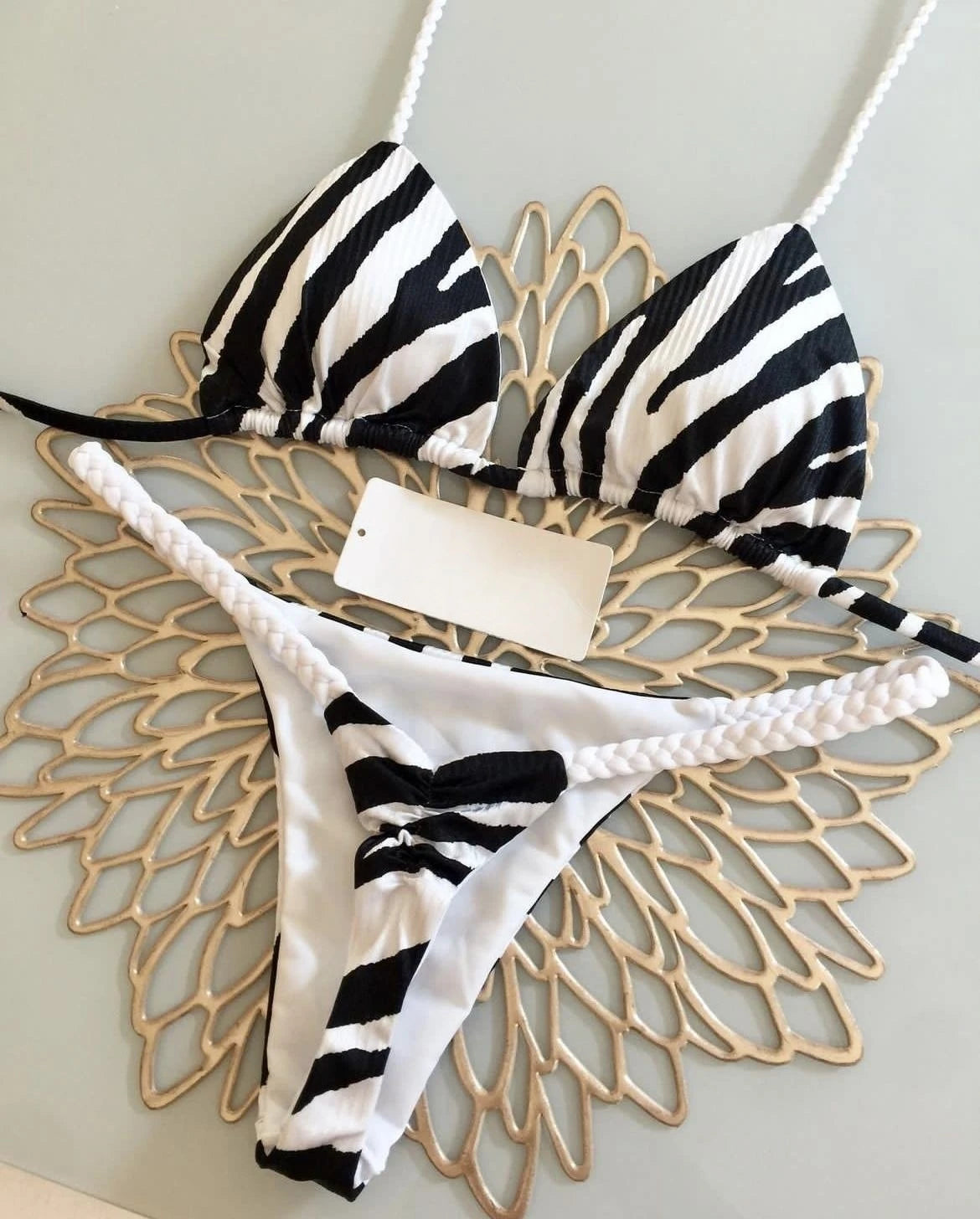 Maillot de bain bikini taille haute, string sexy, imprimé zèbre, maillot de bain brésilien femme , nouveautés bikini
