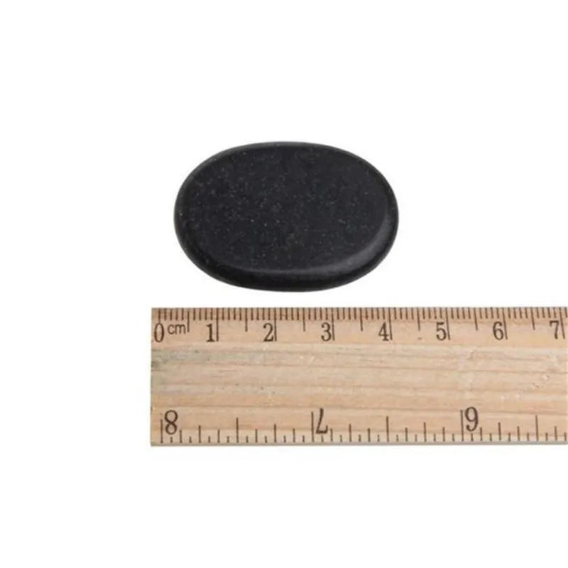 Ensemble de 10 pierres de massage chaudes en basalte de lave, rondes, pour soulager le stress et les douleurs dorsales.