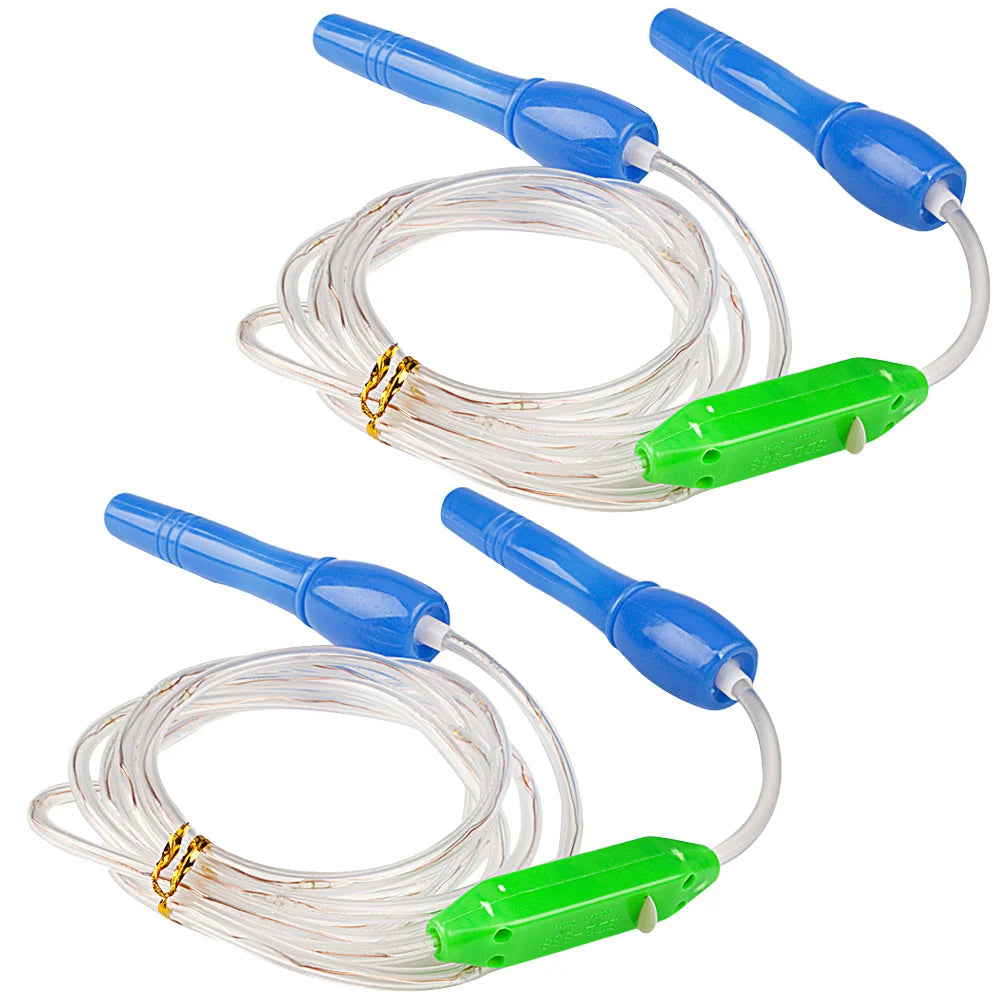 Lot de 2 cordes à sauter lumineuses LED phosphorescentes pour enfants, jeu rapide et fluide, couleur aléatoire