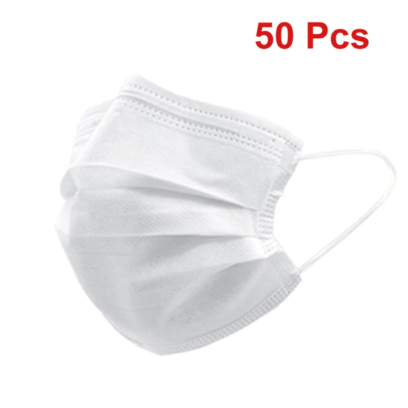 Masques 3 couches Masques faciaux en tissu soufflé fondu Masques de protection jetables anti-poussière Masques buccaux à élastiques Masques noirs