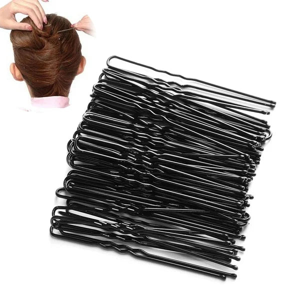 60/120 épingles à cheveux noires pour femmes, pinces à cheveux invisibles pour cheveux bouclés, barrettes jetables pour mariées.