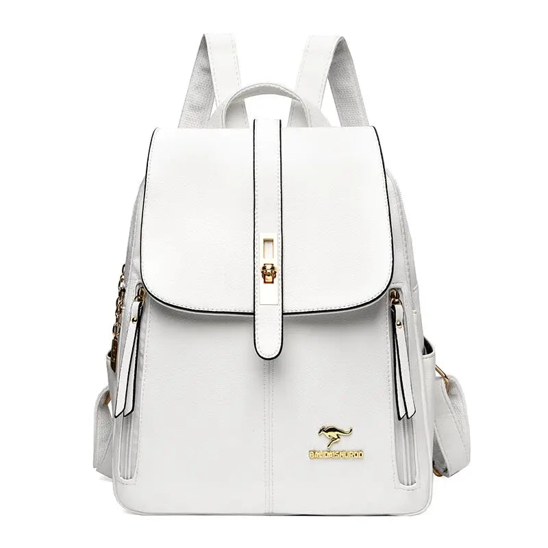 Sacs à dos de luxe en cuir pour femmes et filles, sac à dos décontracté noir vintage, sac d'école pour filles, sac à dos Mochila