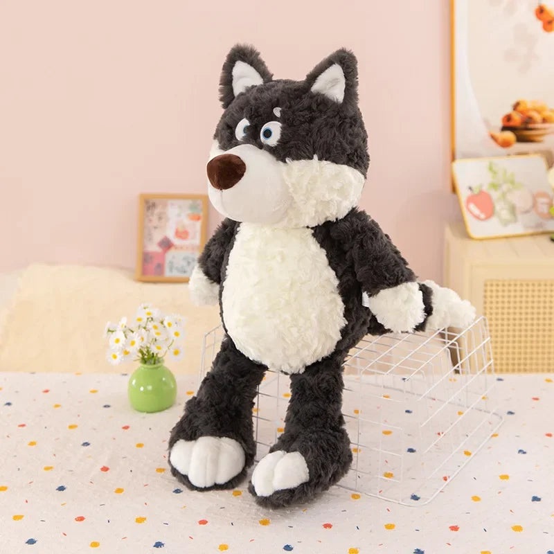 Loup en peluche Kawaii, animal en peluche mignon et doux