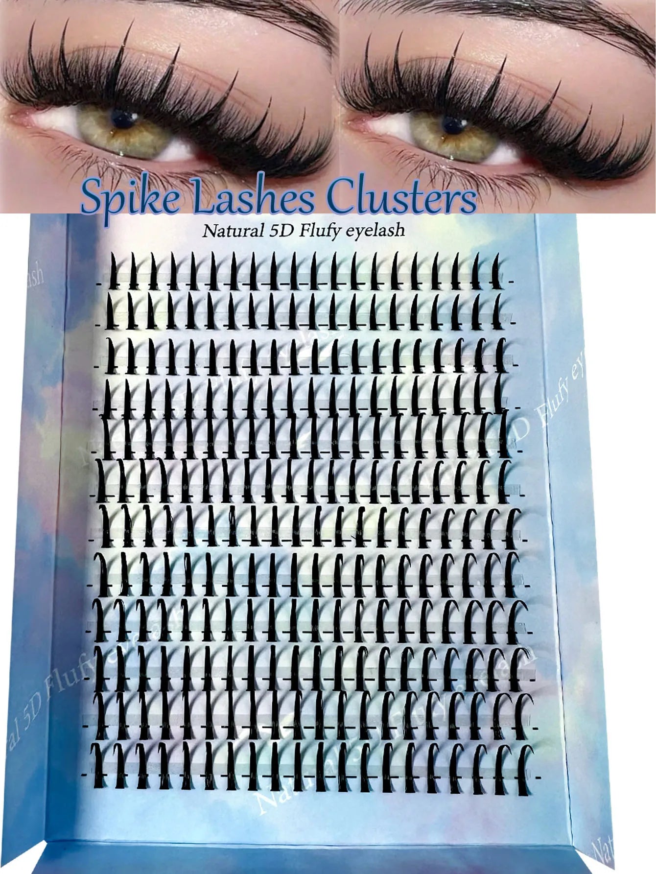 Faux cils en touffes 120D 100D, faux cils à pointes, volume cil à cil, extensions de cils individuelles à picots à faire soi-même, méga touffes de cils