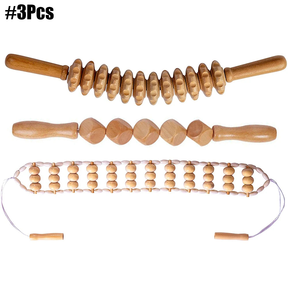 Kit complet de massothérapie corporelle en bois : outils de massothérapie en bois colombien pour massage réducteur et remodelage corporel.