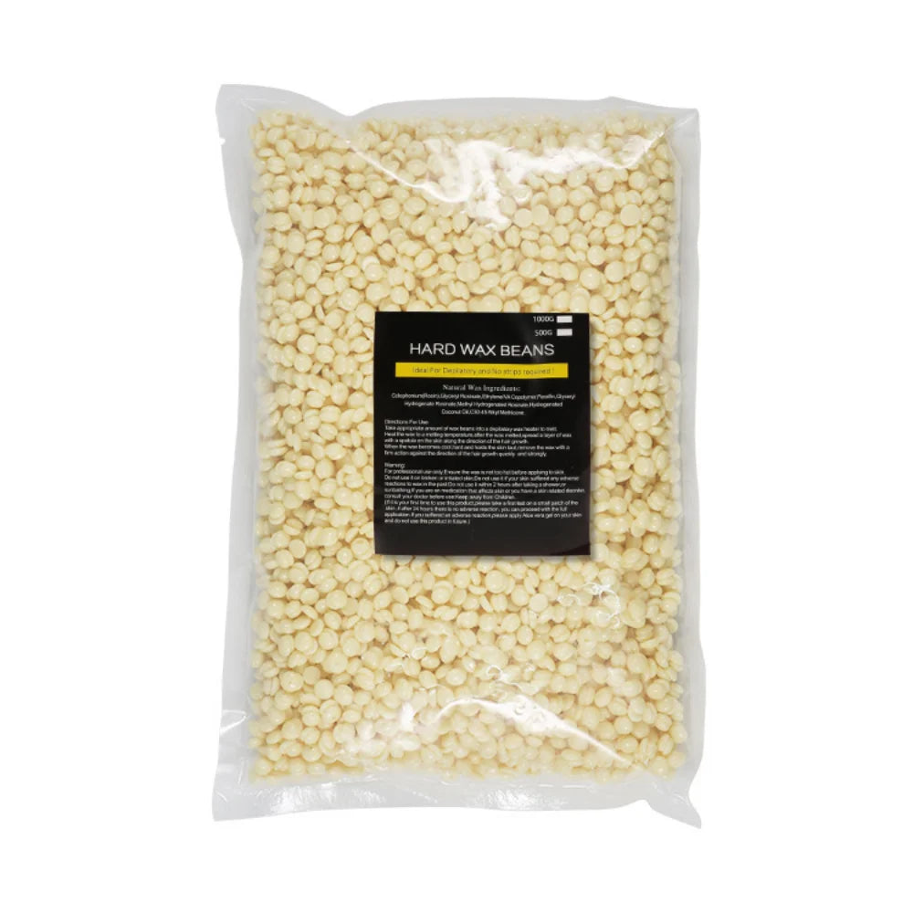 500 g/paquet de perles de cire dépilatoires pour l'épilation du maillot, du visage, des jambes et des bras. Convient aux personnes de tous âges.