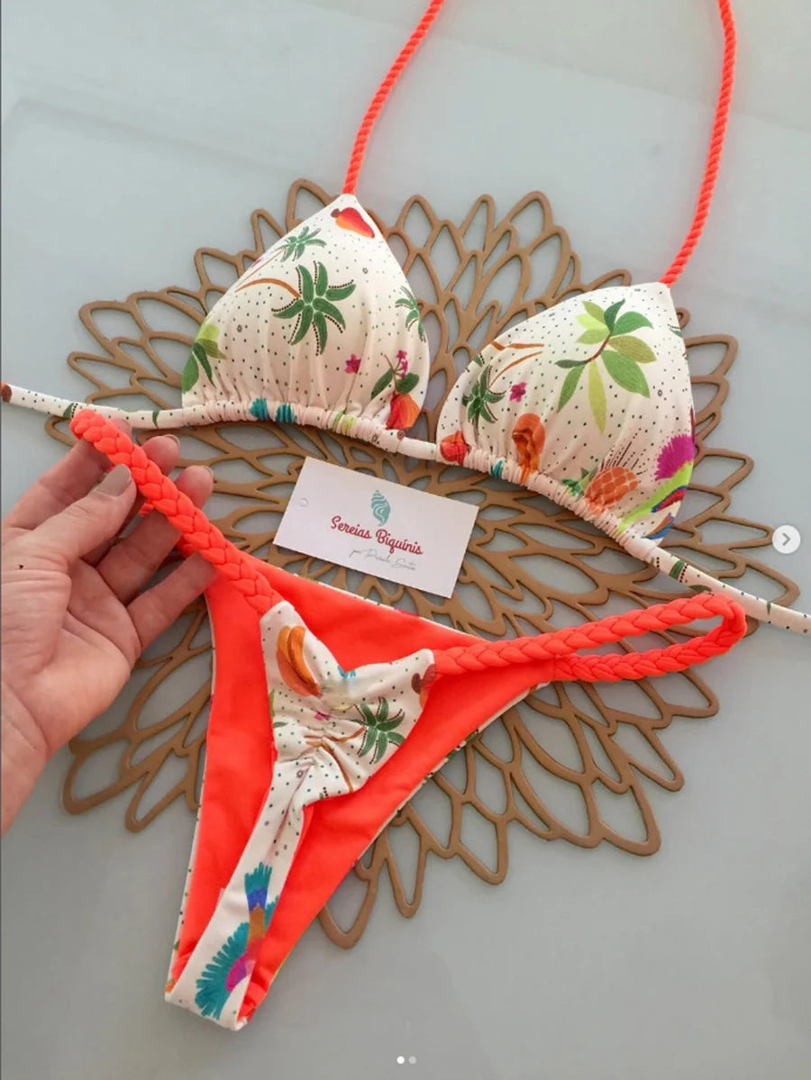 Micro-bikinis 2026 Maillot de bain femme, nouveau maillot de bain sexy, ensemble bikini dos nu, bikini brésilien, string, tenue de plage et de soirée