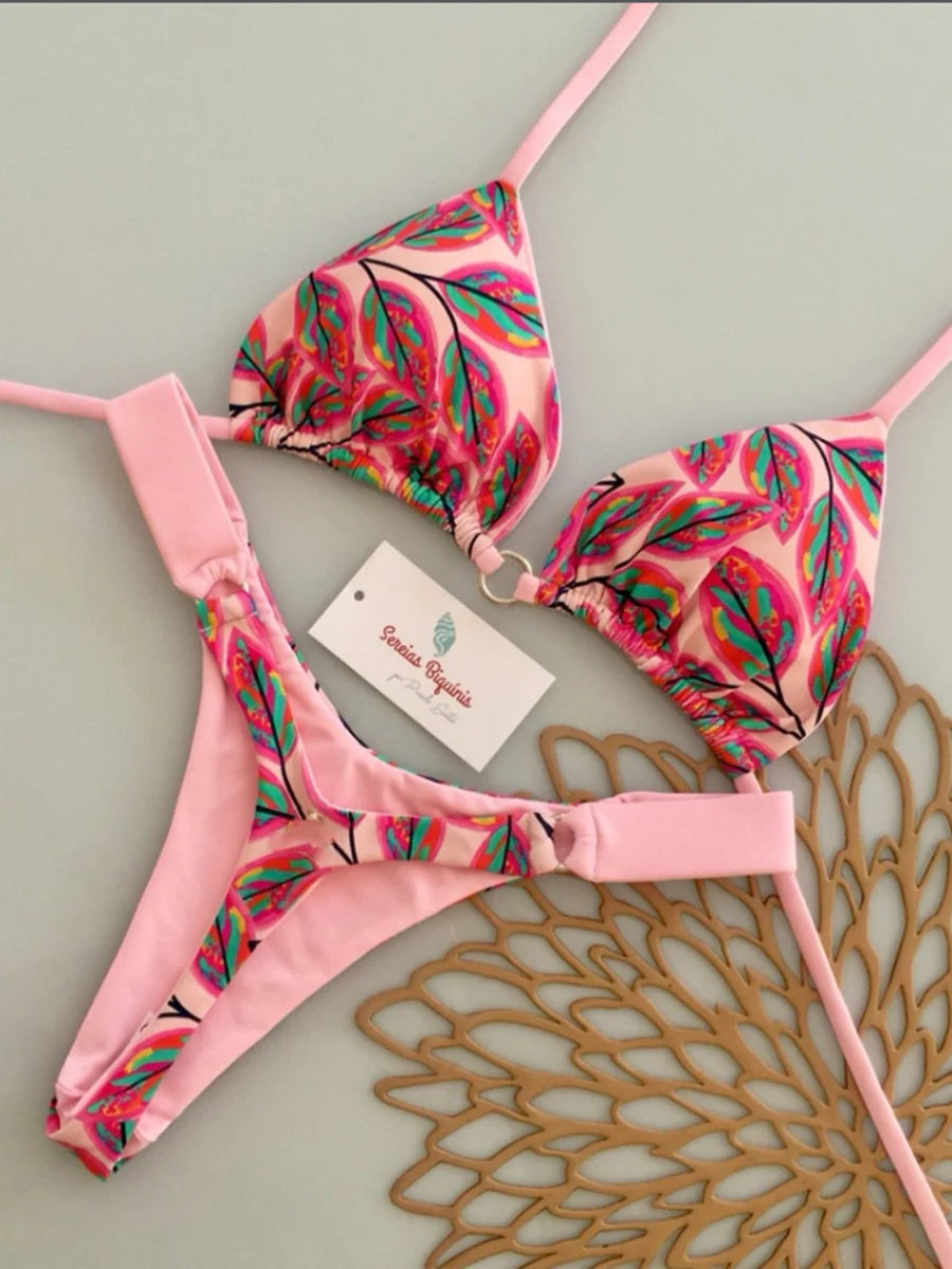 Micro-bikinis 2026 Maillot de bain femme, nouveau maillot de bain sexy, ensemble bikini dos nu, bikini brésilien, string, tenue de plage et de soirée
