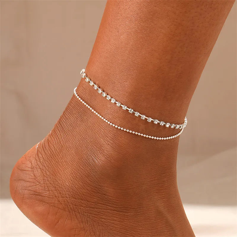 Nouveaux bracelets de cheville couleur or pour femmes, en acier inoxydable, chaîne figga, bijoux de pied, accessoire de chaîne à maillons superposés