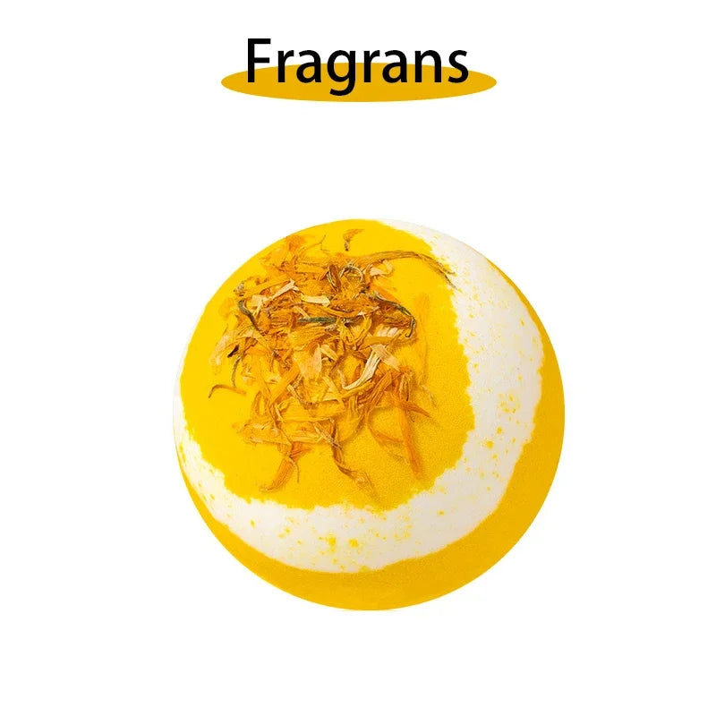 17 styles de boules de bain et de sels de douche aux fleurs séchées pour soulager les tensions, aux huiles essentielles naturelles et à bulles rebondissantes.