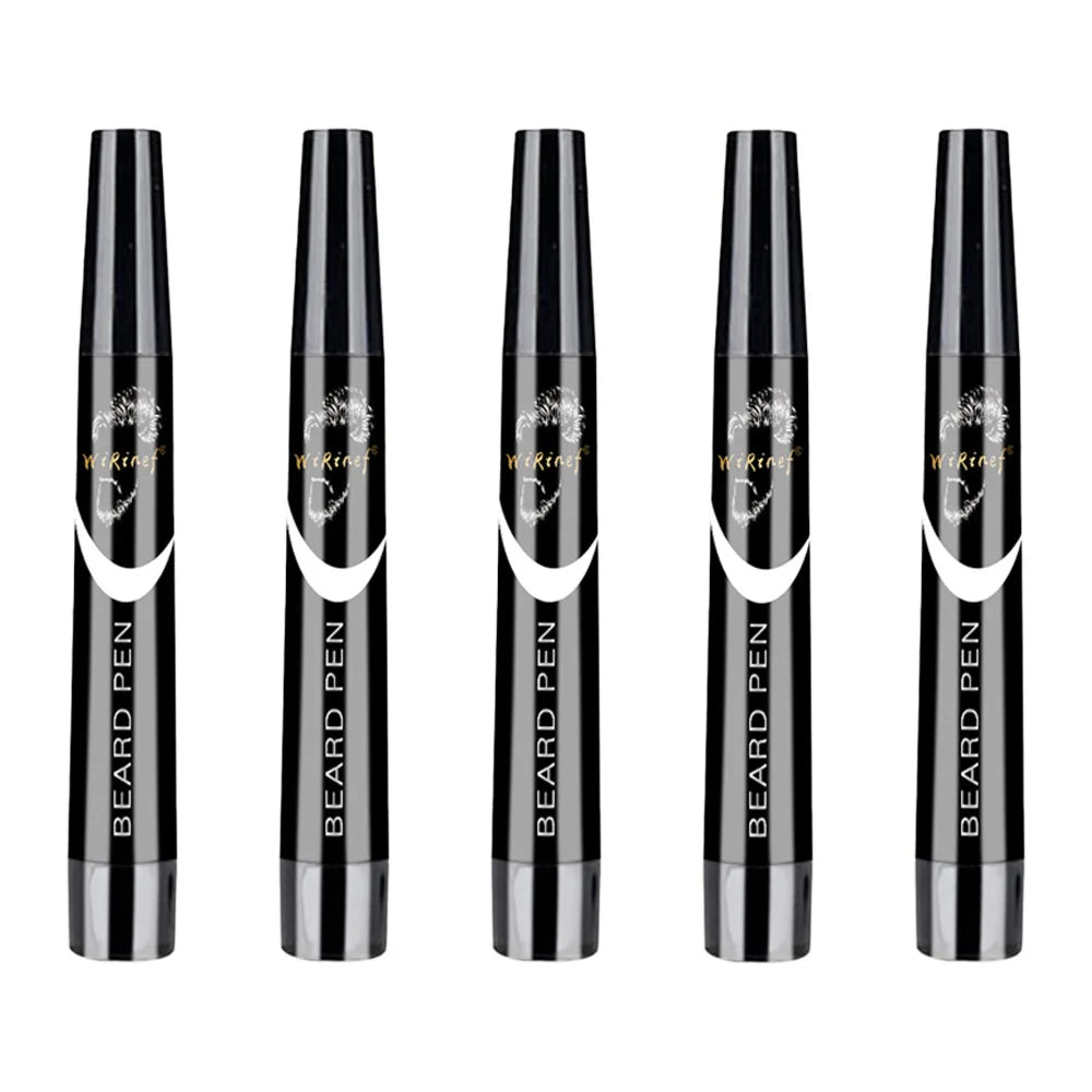 Kit de coiffure à barbe multi-usages comprenant un crayon noir, un pinceau et un outil pour couvrir les zones de poils du visage.