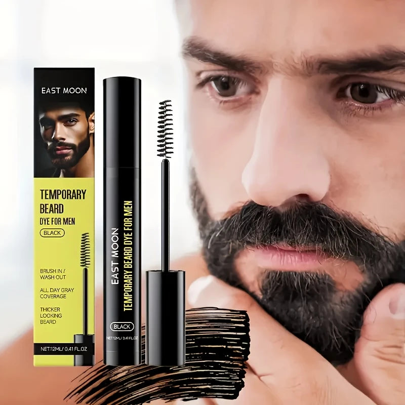 Teinture temporaire pour barbe et sourcils, couleur noire naturelle longue durée, stylo correcteur de moustache, stylo de teinture pour barbe résistant à l'eau