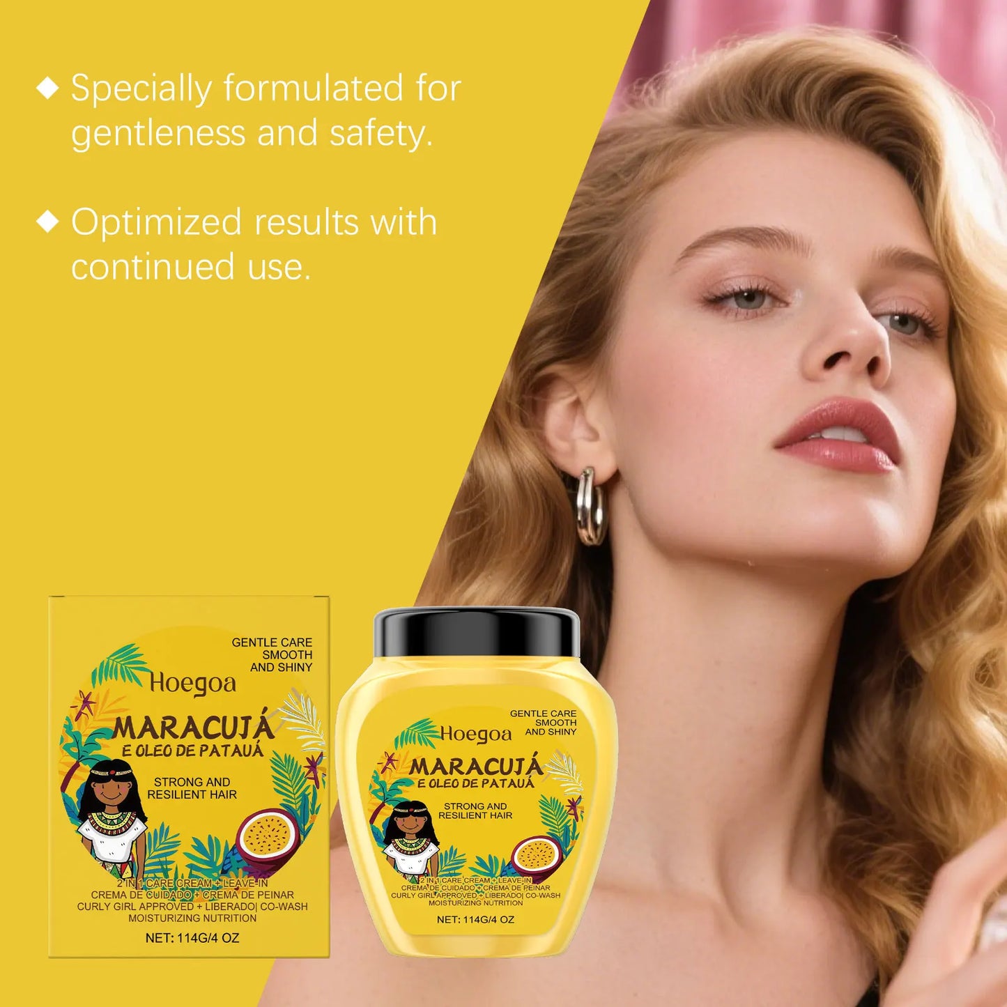 Crème revitalisante sans rinçage à la kératine végétale et à l'huile d'argan - Répare et contrôle les frisottis pour cheveux bouclés secs et abîmés - Sublime la brillance
