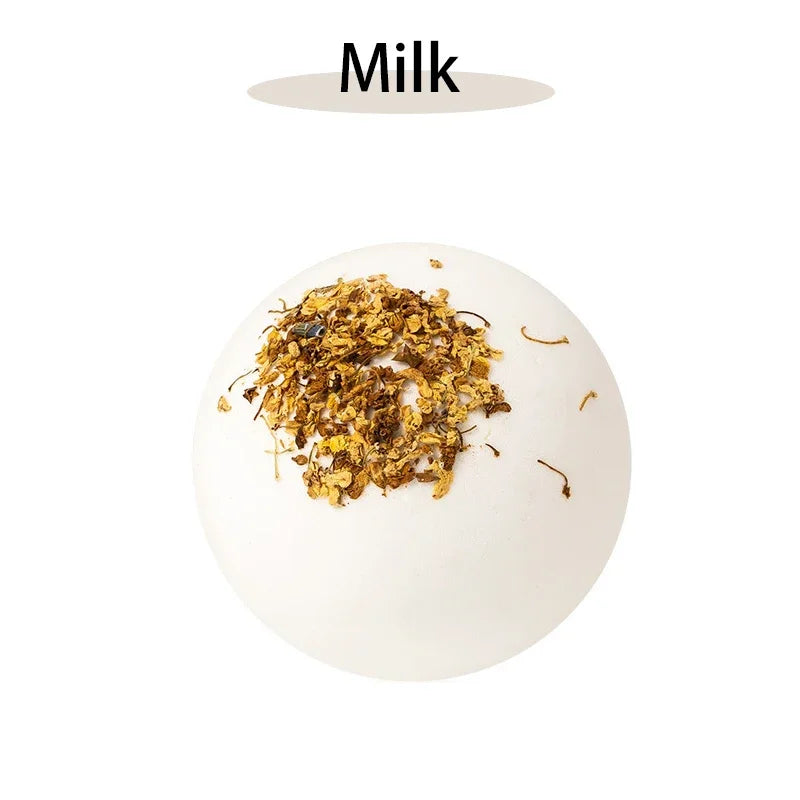 17 styles de boules de bain et de sels de douche aux fleurs séchées pour soulager les tensions, aux huiles essentielles naturelles et à bulles rebondissantes.