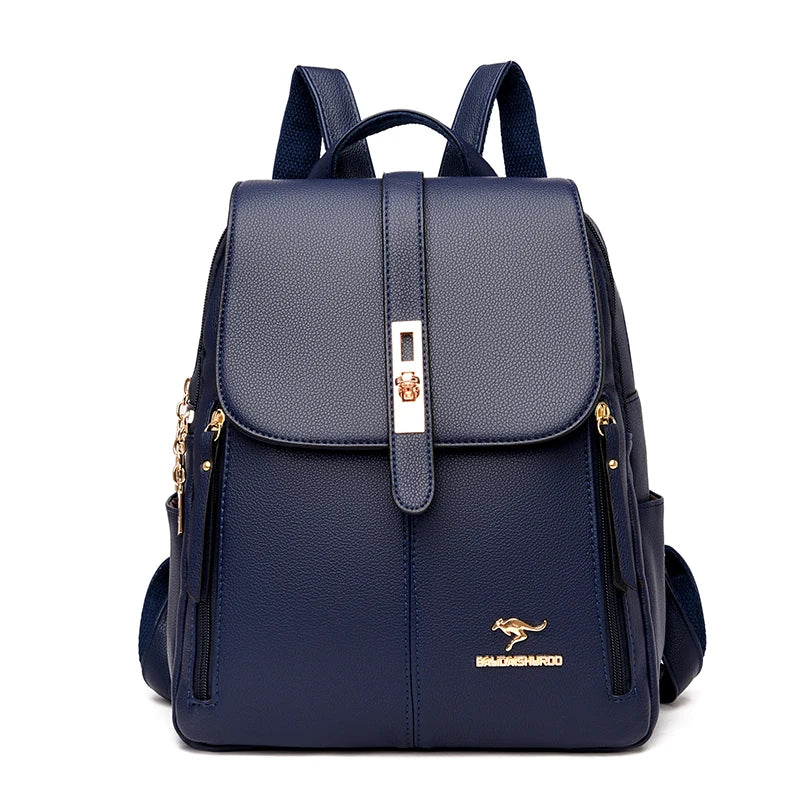 Sacs à dos de luxe en cuir pour femmes et filles, sac à dos décontracté noir vintage, sac d'école pour filles, sac à dos Mochila