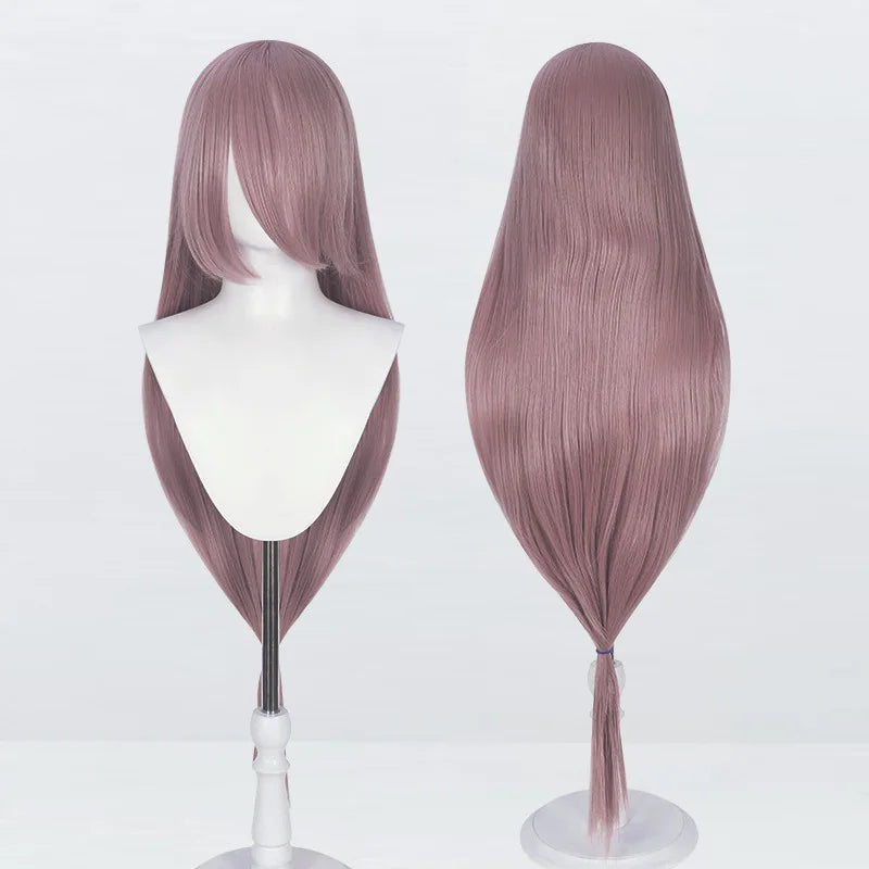 Perruque synthétique pour cosplay, 120 cm de long, lisse, multicolore, avec queue de loup inspirée de la mante religieuse et du renard, idéale pour une soirée costumée d'anime.