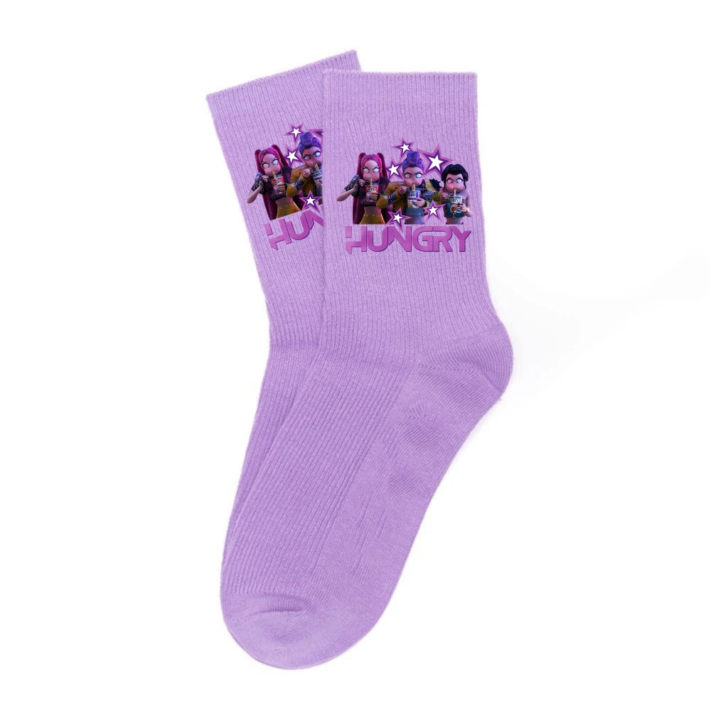 Chaussettes Kpop Demon Hunters neuves, douces, épaisses et chaudes, idéales pour les activités sportives et de plein air, en automne et en hiver, pour filles et enfants. Cadeau d'anniversaire idéal.