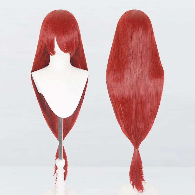 Perruque synthétique pour cosplay, 120 cm de long, lisse, multicolore, avec queue de loup inspirée de la mante religieuse et du renard, idéale pour une soirée costumée d'anime.