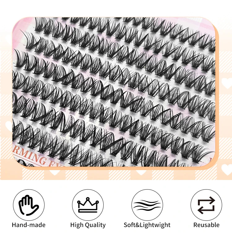 Cils fins en bouquets