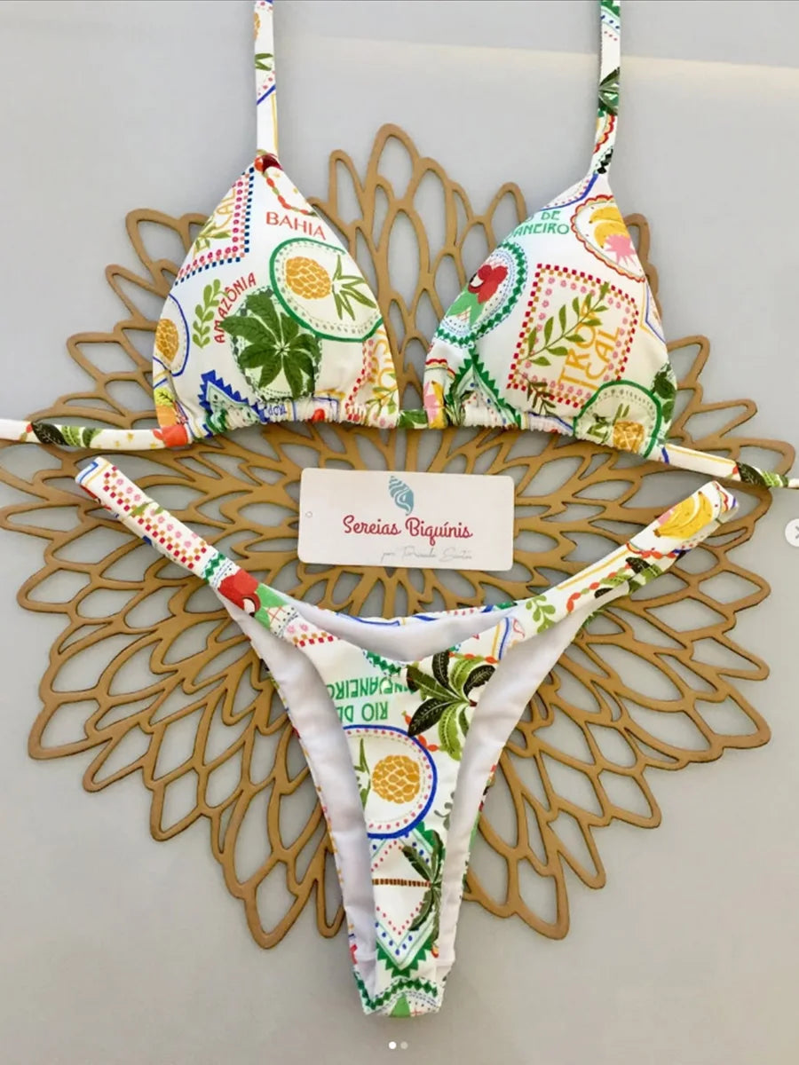 Micro-bikinis 2026 Maillot de bain femme, nouveau maillot de bain sexy, ensemble bikini dos nu, bikini brésilien, string, tenue de plage et de soirée