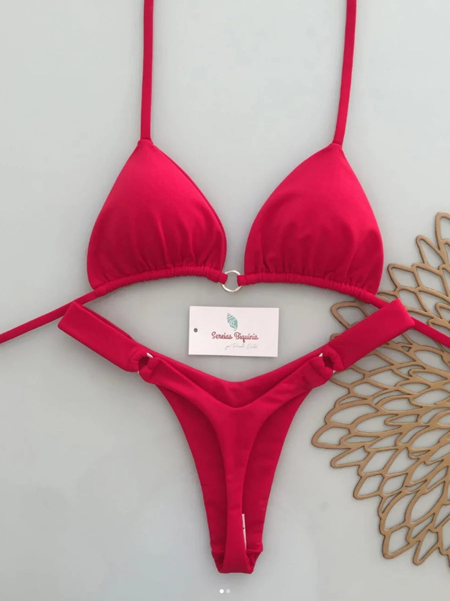Micro-bikinis 2026 Maillot de bain femme, nouveau maillot de bain sexy, ensemble bikini dos nu, bikini brésilien, string, tenue de plage et de soirée