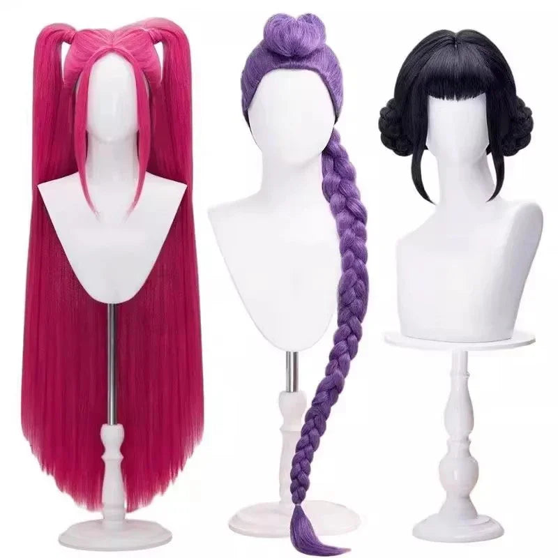 Costume de cosplay K-Pop Rumi Zoey Mira noir et doré, perruque, tenue pour fille, déguisement pour Halloween ou jeu de rôle