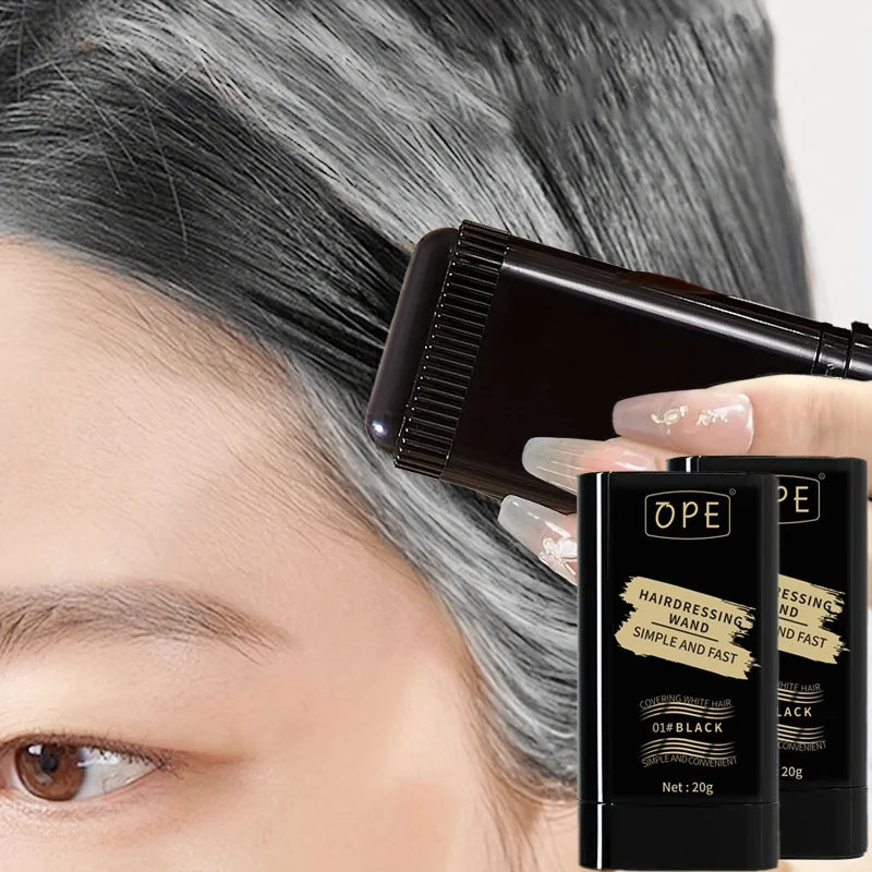 Teinture capillaire portable disponible en formats de 20 g à 20 g, résistante à l'eau et lissante pour cheveux fins, pour une couvrance instantanée.