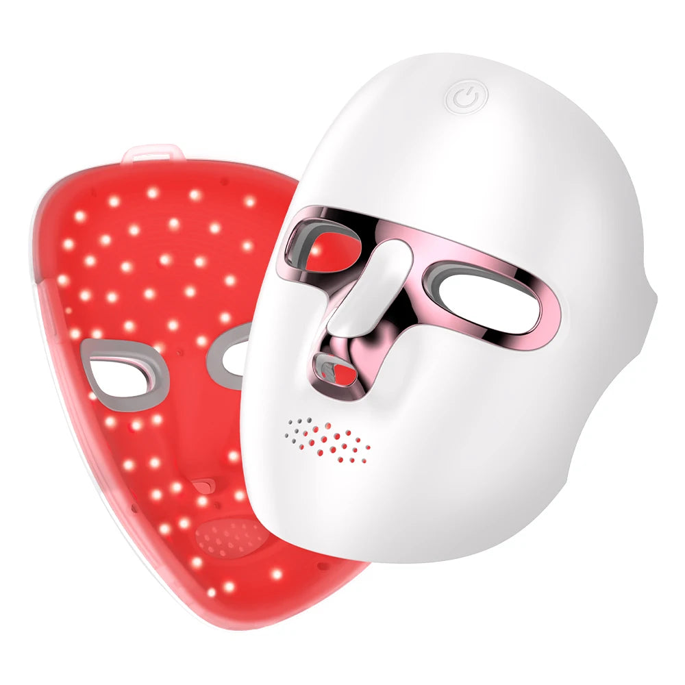 Masque LED sans fil 7 couleurs pour le visage et le cou, soin SPA du visage à lumière rouge, réparation de la peau, anti-acné, raffermissement, anti-âge