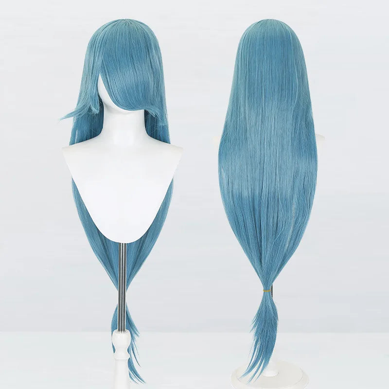 Perruque synthétique pour cosplay, 120 cm de long, lisse, multicolore, avec queue de loup inspirée de la mante religieuse et du renard, idéale pour une soirée costumée d'anime.