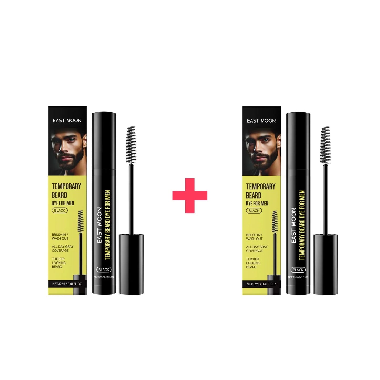 Teinture pour barbe East Moon Natural Black pour hommes : stylo colorant permanent, imperméable et portable, pour une barbe et une moustache impeccables.