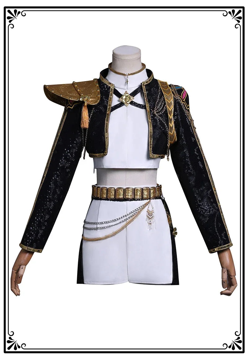 Costume de cosplay K-Pop Rumi Zoey Mira noir et doré, perruque, tenue pour fille, déguisement pour Halloween ou jeu de rôle