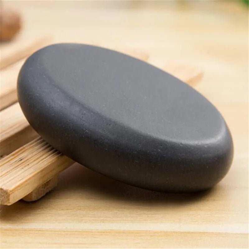 Ensemble de 10 pierres de massage chaudes en basalte de lave, rondes, pour soulager le stress et les douleurs dorsales.