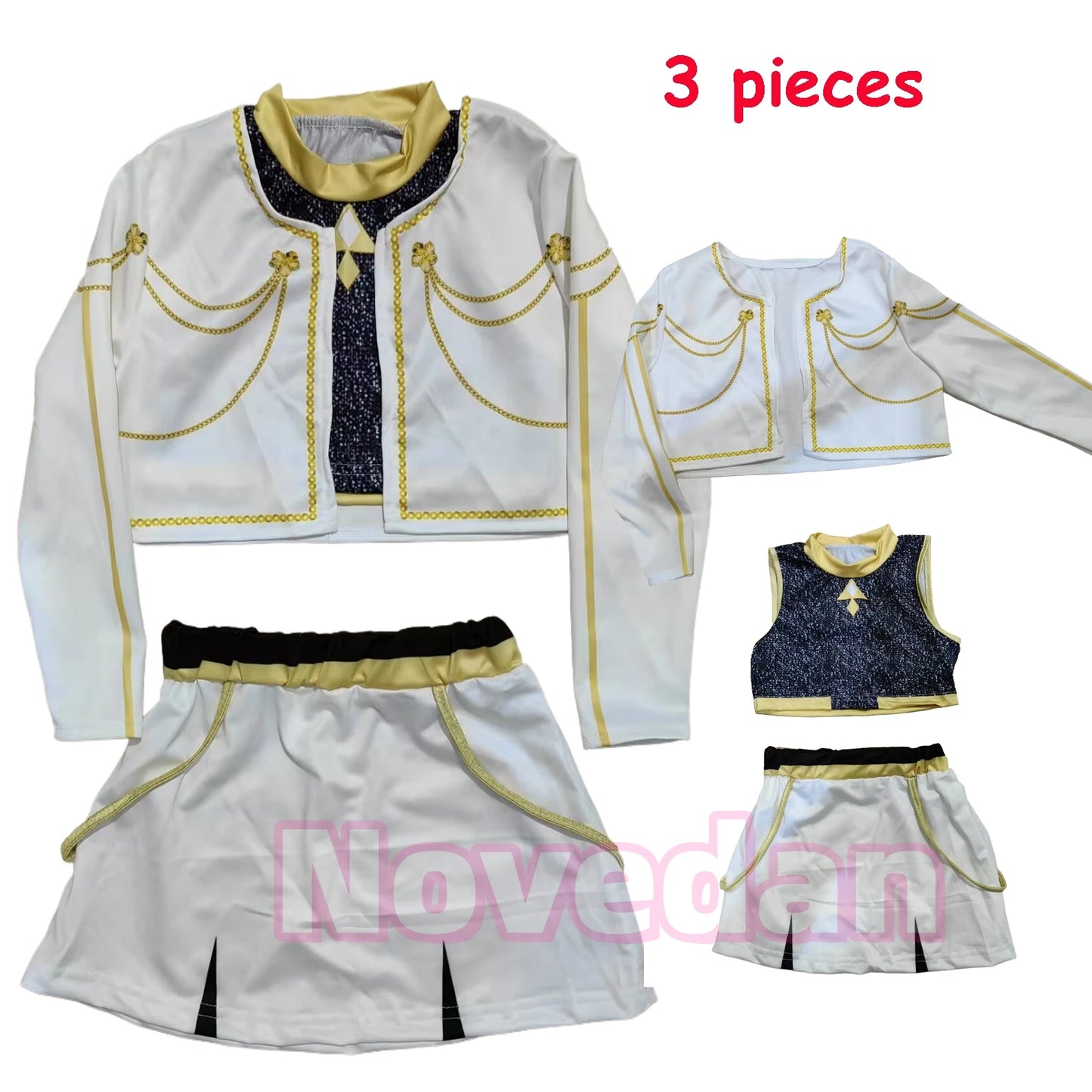 Costume de cosplay KDPop pour enfant (Rumi, Zoey, Mira) - Déguisement de Golden Huntrix pour spectacle ou fête d'Halloween