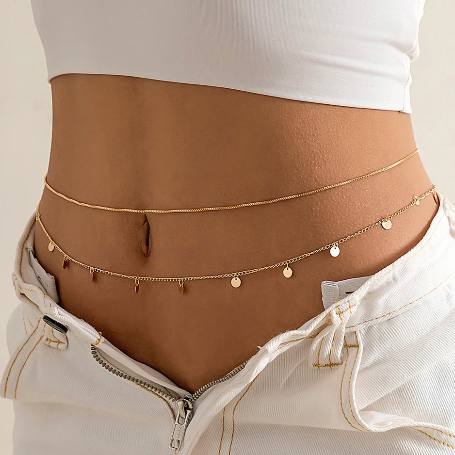 Ingemark Ceinture de ventre plate sexy à chaîne serpent pour femmes, idéale pour la plage, les bikinis d'été et les festivals. Bijou de corps simple et accessoire de mode.