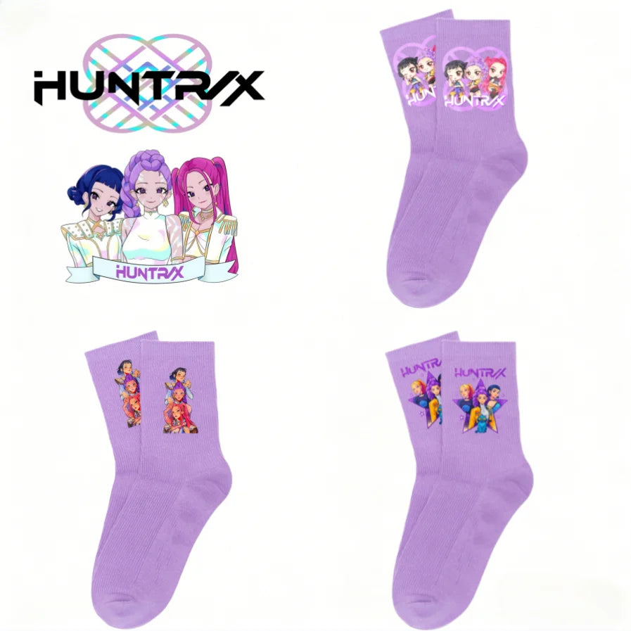 Chaussettes Kpop Demon Hunters neuves, douces, épaisses et chaudes, idéales pour les activités sportives et de plein air, en automne et en hiver, pour filles et enfants. Cadeau d'anniversaire idéal.