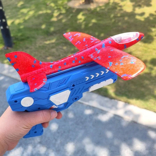 Avion en mousse à catapulte, pistolet à feu, sports de plein air, jouet planeur volant à lancer à la main pour garçons et filles