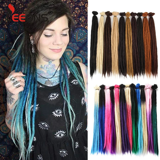 Extensions de cheveux synthétiques Leeons Dreadlocks au crochet pour femmes noires, lot de 5, couleurs ombrées, accessoires pour cheveux