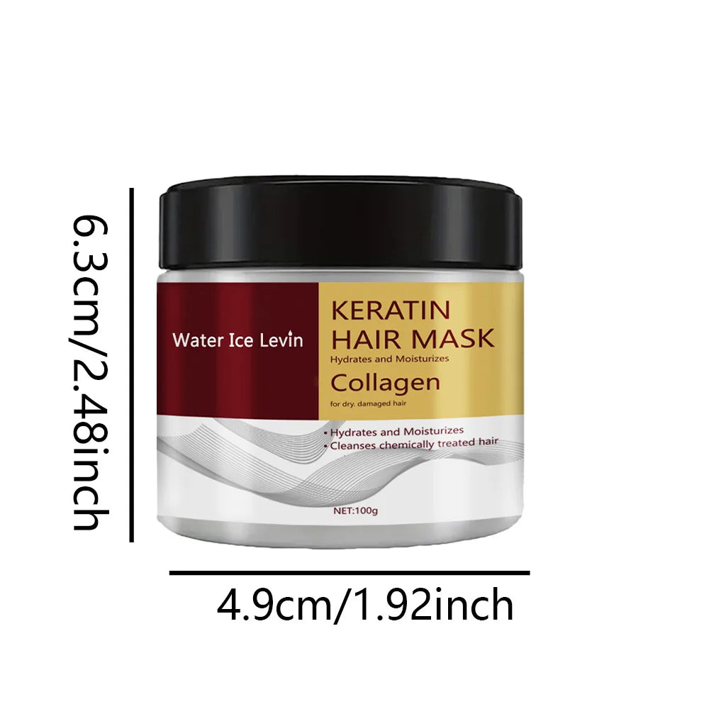 Masque capillaire collagène-kératine, soin hydratant double action, contrôle du sébum, douceur, lissage, anti-frisottis, réparation des cheveux abîmés, revitalisant