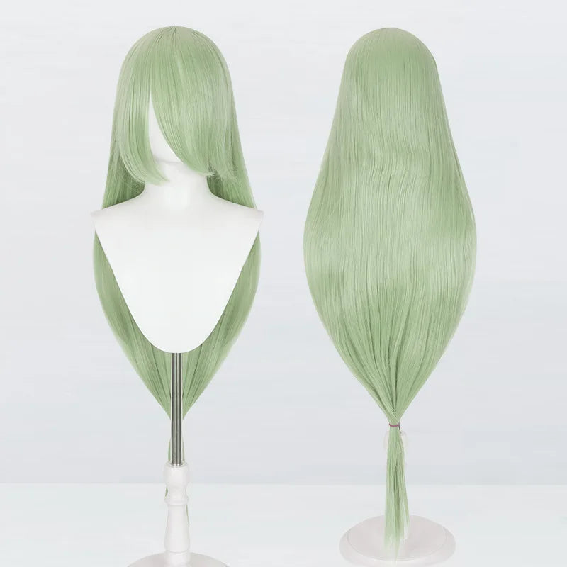 Perruque synthétique pour cosplay, 120 cm de long, lisse, multicolore, avec queue de loup inspirée de la mante religieuse et du renard, idéale pour une soirée costumée d'anime.