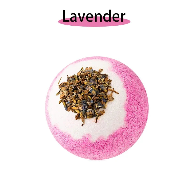 17 styles de boules de bain et de sels de douche aux fleurs séchées pour soulager les tensions, aux huiles essentielles naturelles et à bulles rebondissantes.