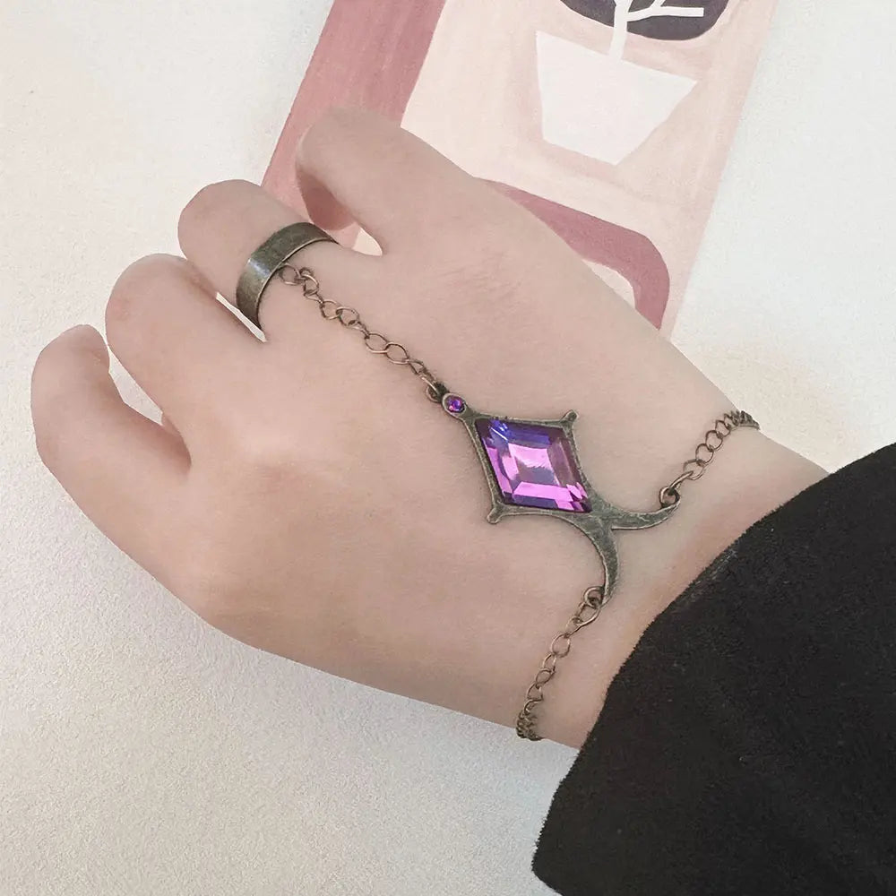 Bracelet Akemi Homura pour femme, strass, joncs, bijoux de couple, métal, Puella Magi Madoka Magica Bague Femme