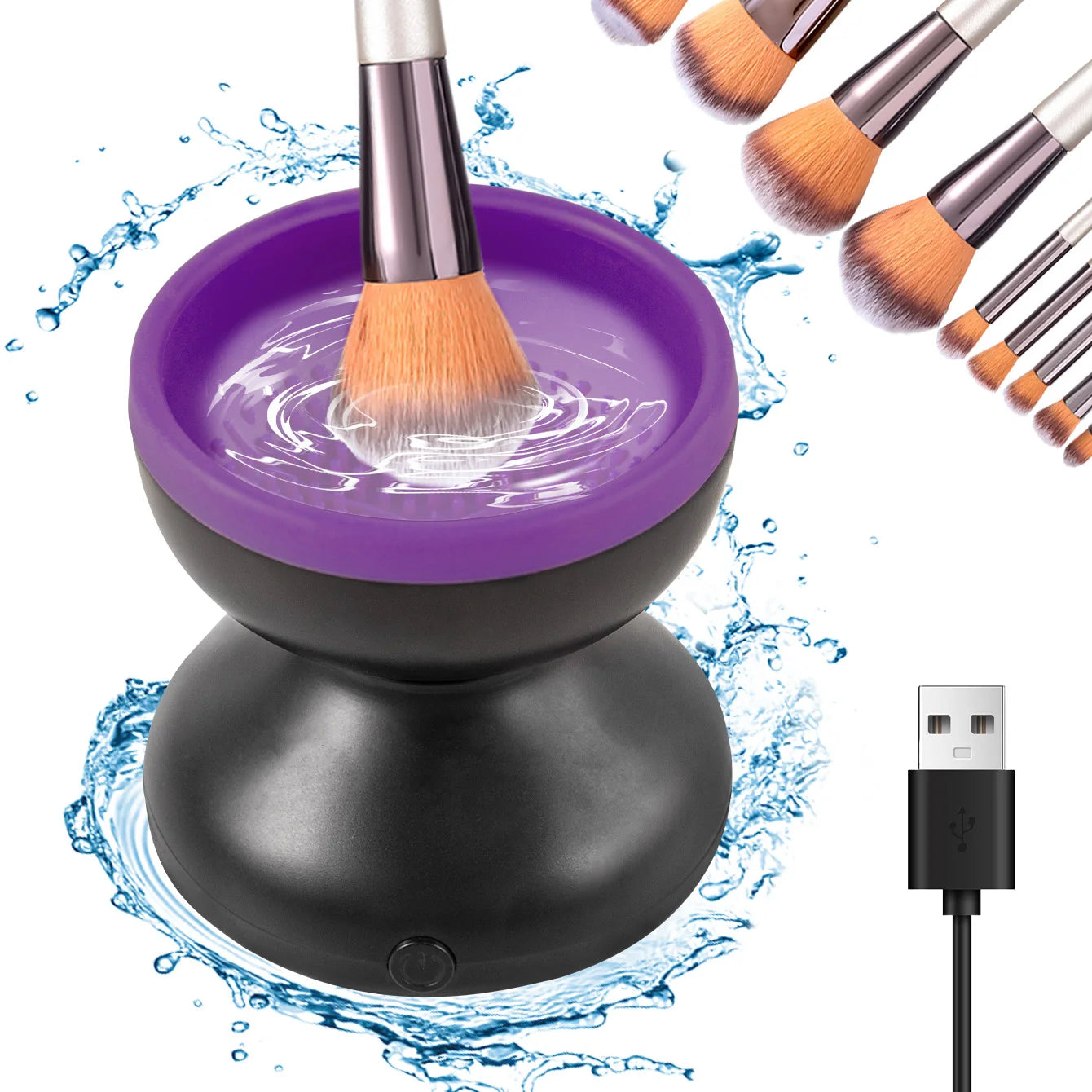 Nettoyeur de pinceaux de maquillage électrique en silicone, outil de nettoyage en profondeur, boîte de nettoyage pour pinceaux de maquillage