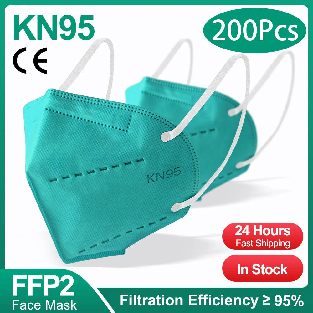 Masques FFP2 KN95 (10-200 pièces) - Masques KN95 - Filtre 5 couches - Masques chirurgicaux homologués - Masque FFP2 noir réutilisable