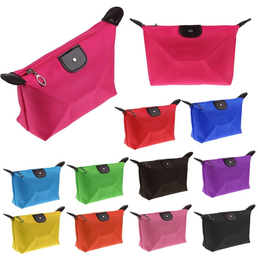 Trousse de toilette coréenne en forme de ravioli, sac à main de voyage portable pour femme, étui à maquillage imperméable aux couleurs acidulées