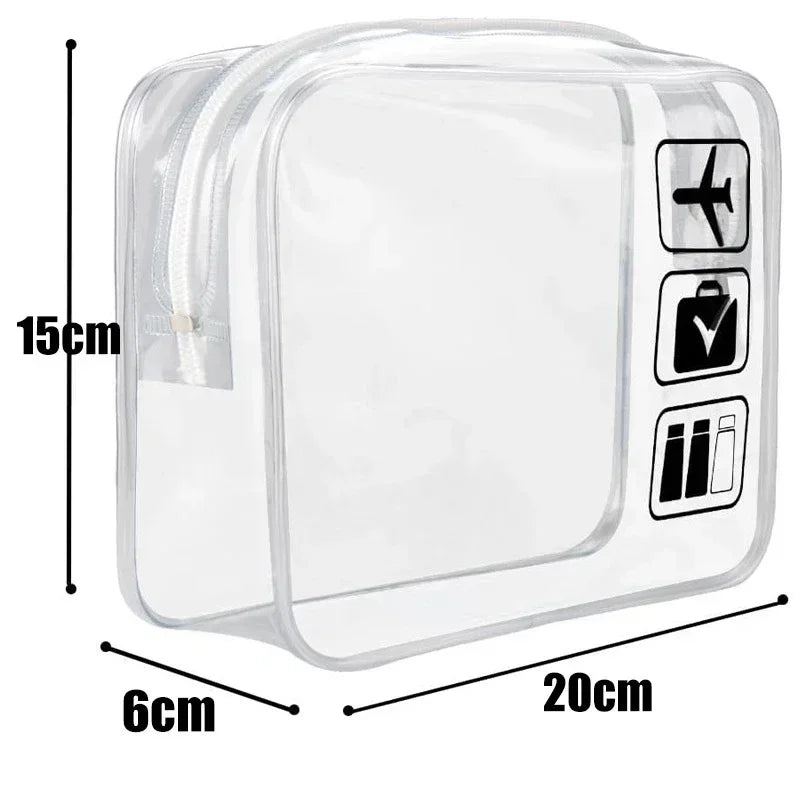Trousse de maquillage transparente à fermeture éclair (1 ou 3 pièces) pour homme et femme, idéale pour les voyages.