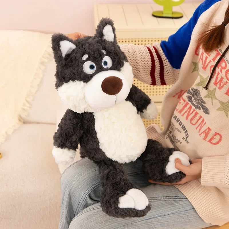 Loup en peluche Kawaii, animal en peluche mignon et doux