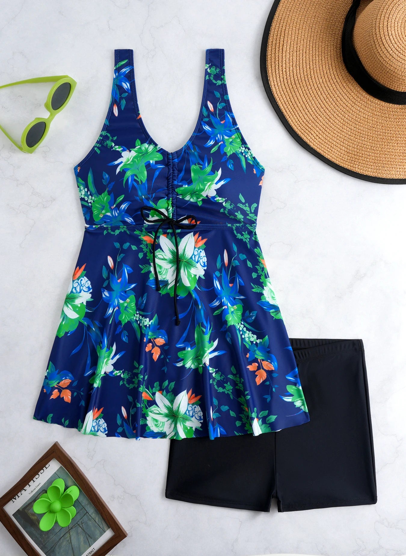Maillot de bain deux pièces imprimé  pour femme, ensemble tankini, robe de plage, maillot de bain, tenue de plage XXL